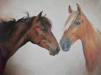 Acryl, zwei Pferde, Ani(Mal)-Art
